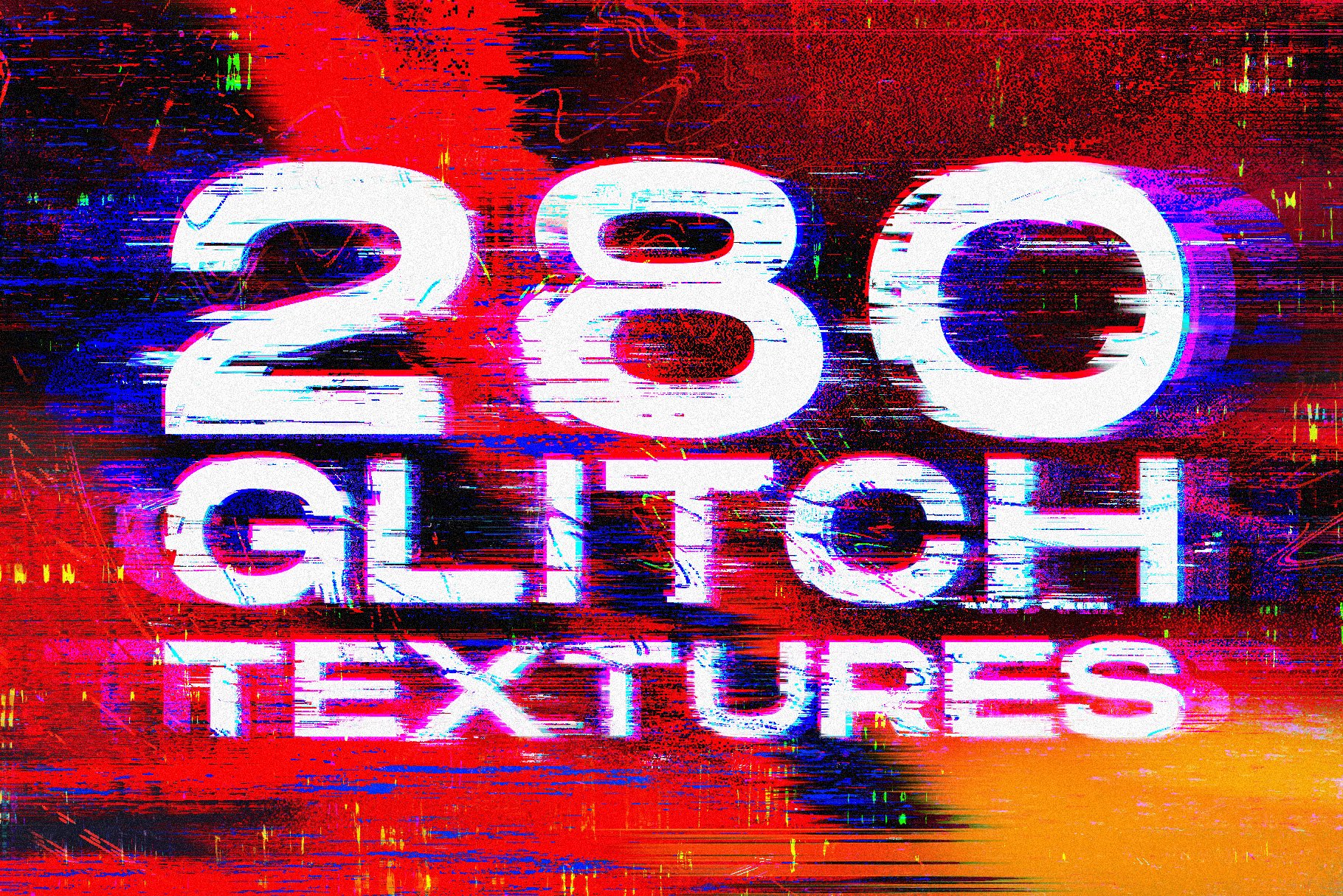 Visual Fear 280个数字艺术故障毛刺失真叠加纹理 280 Glitch Distortion textures（5238） -