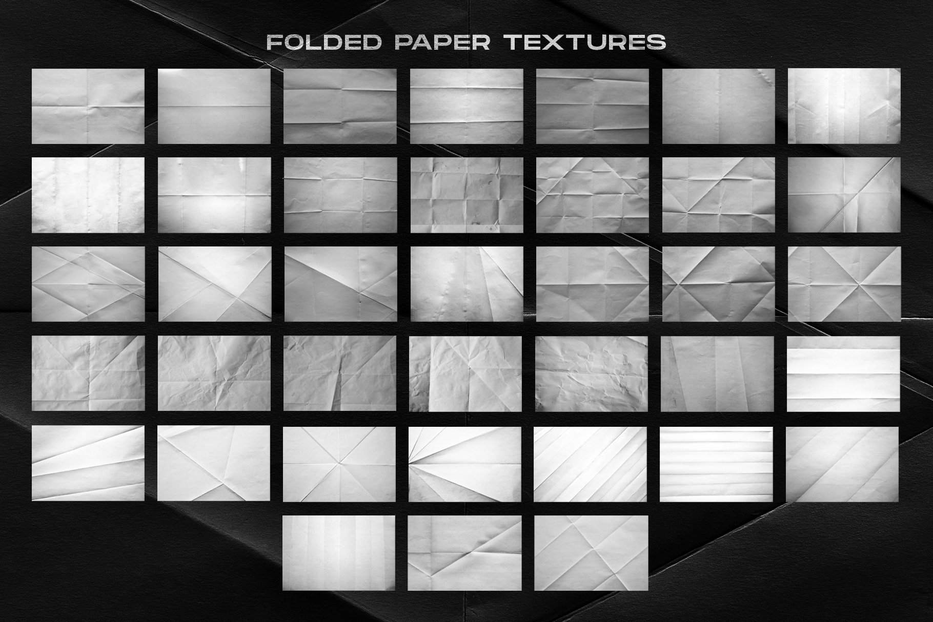 Visual Fear 复古主义做旧折叠纸纹理集合 Folded paper textures collection（5240） -