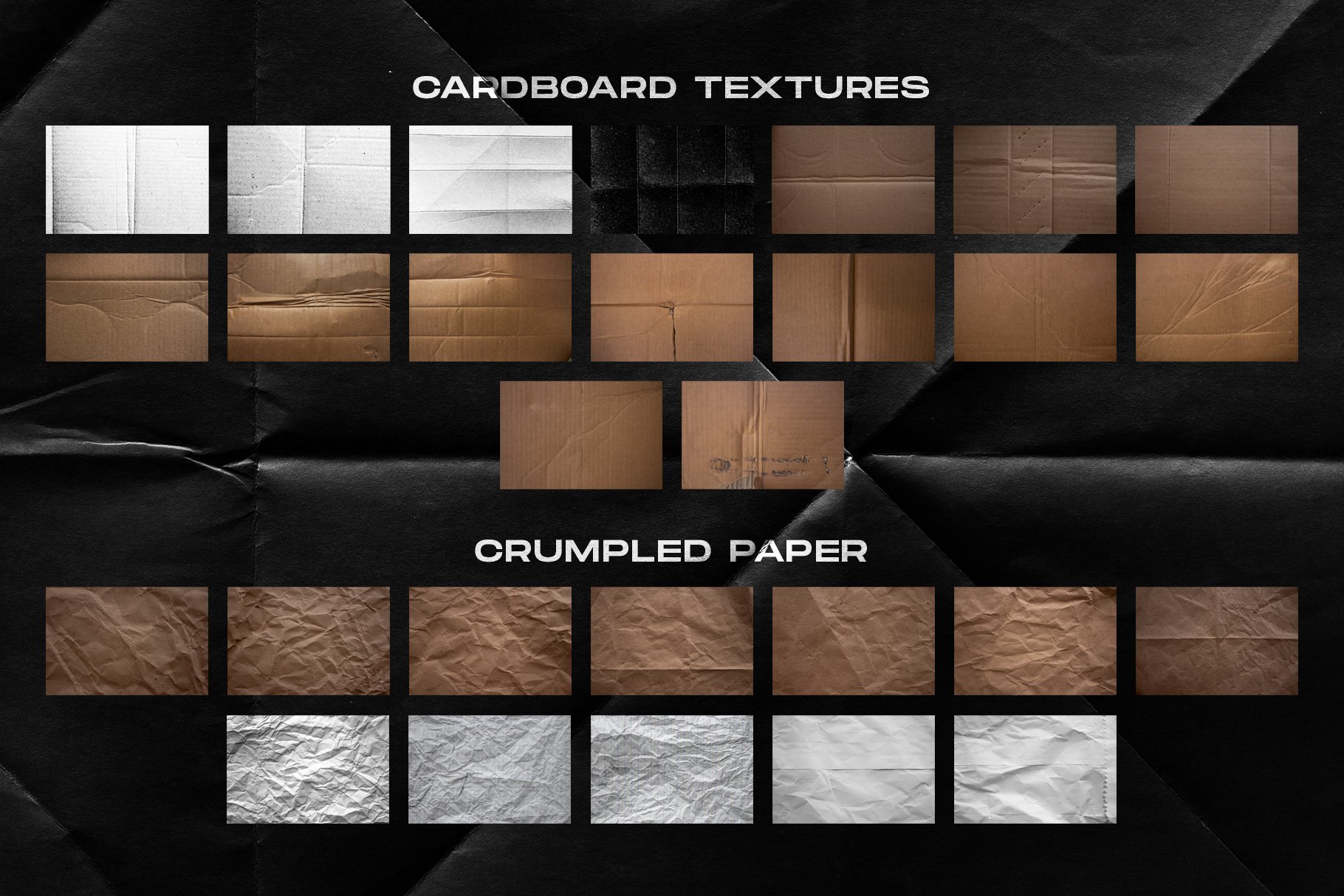 Visual Fear 复古主义做旧折叠纸纹理集合 Folded paper textures collection（5240） -