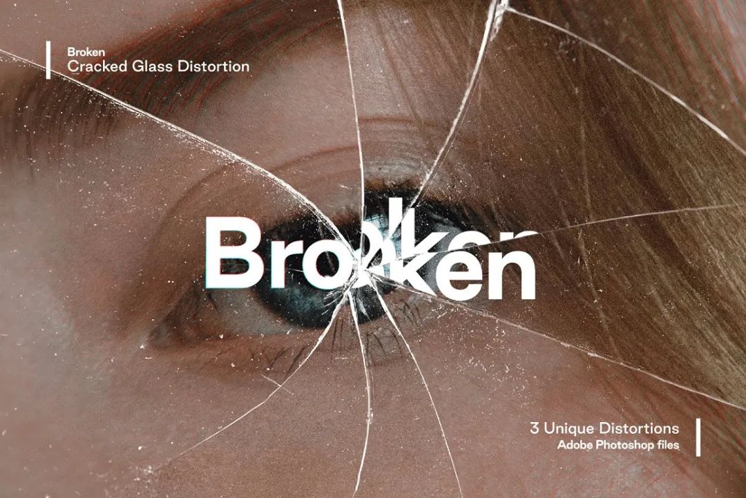 Broken 破裂逼真模糊纹理色差透明玻璃叠加素材（4677） -