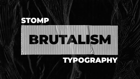 野蛮主义新潮时尚故障元素胶带纹理开场片头 Stomp Brutalism （4839） -