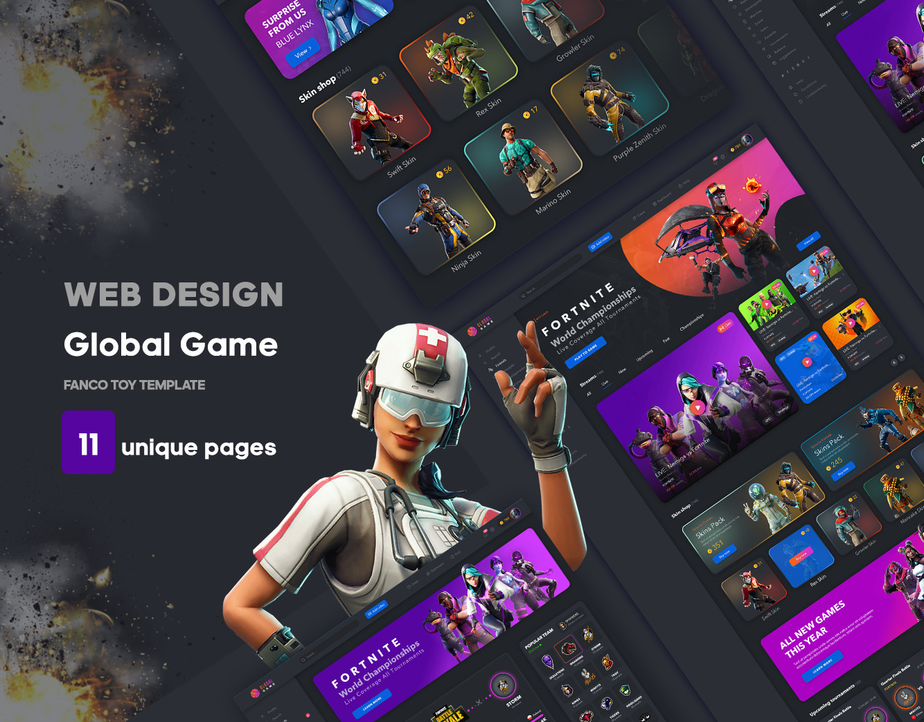 游戏网站行业全局UI套件 Game Global UI kit （3962） -