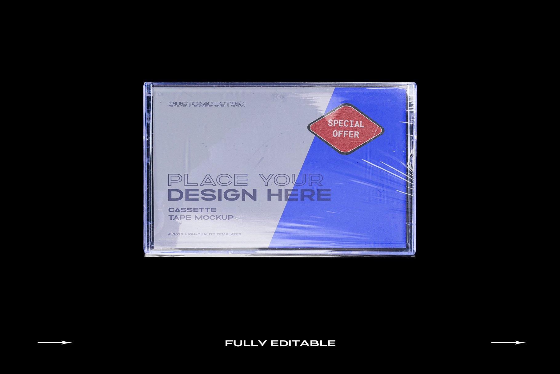 高级潮流复古盒式磁带样机捆绑塑料PSD模板 Cassette Tape Mockup Bundle Plastic（3994） -