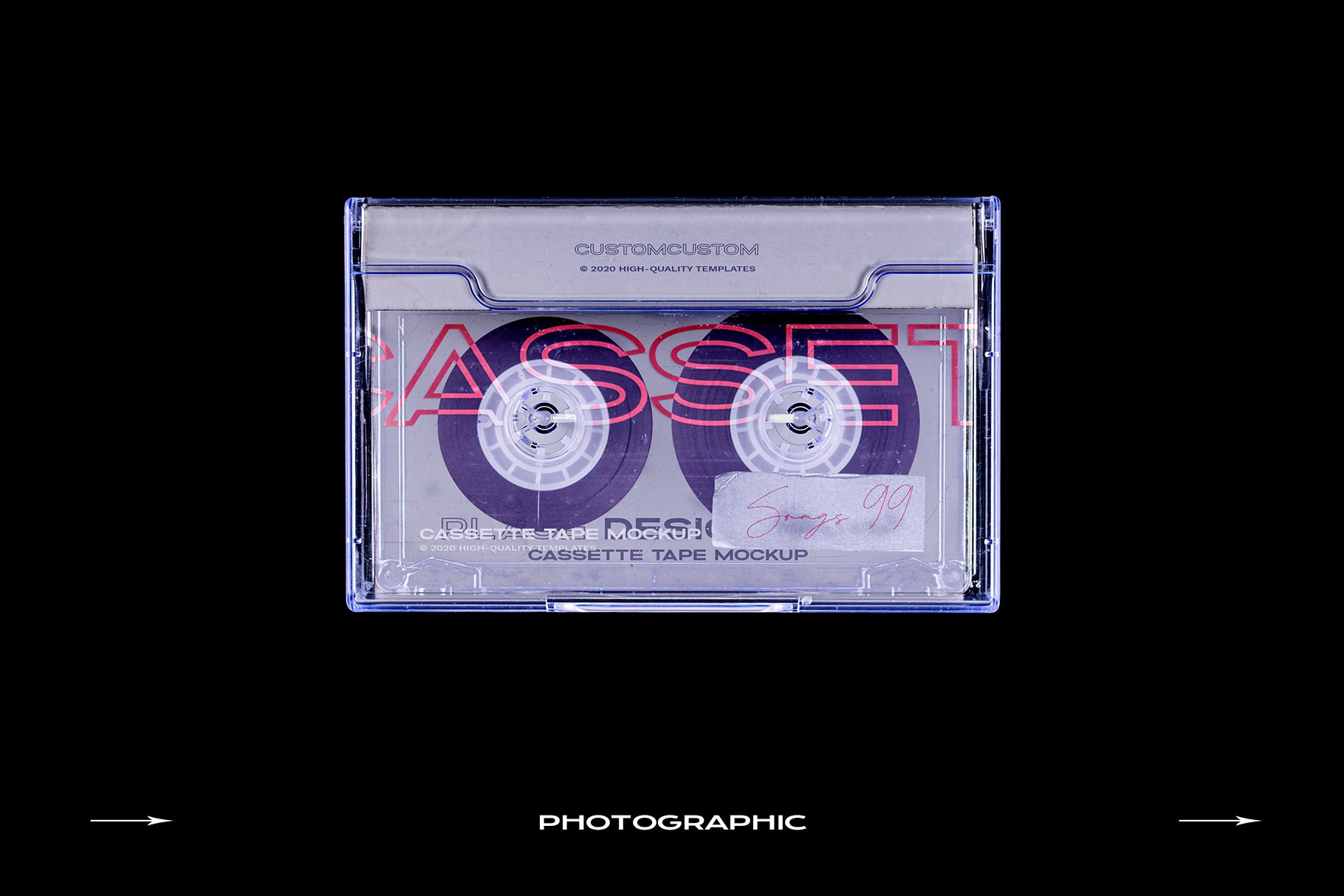 高级潮流复古盒式磁带样机捆绑塑料PSD模板 Cassette Tape Mockup Bundle Plastic（3994） -