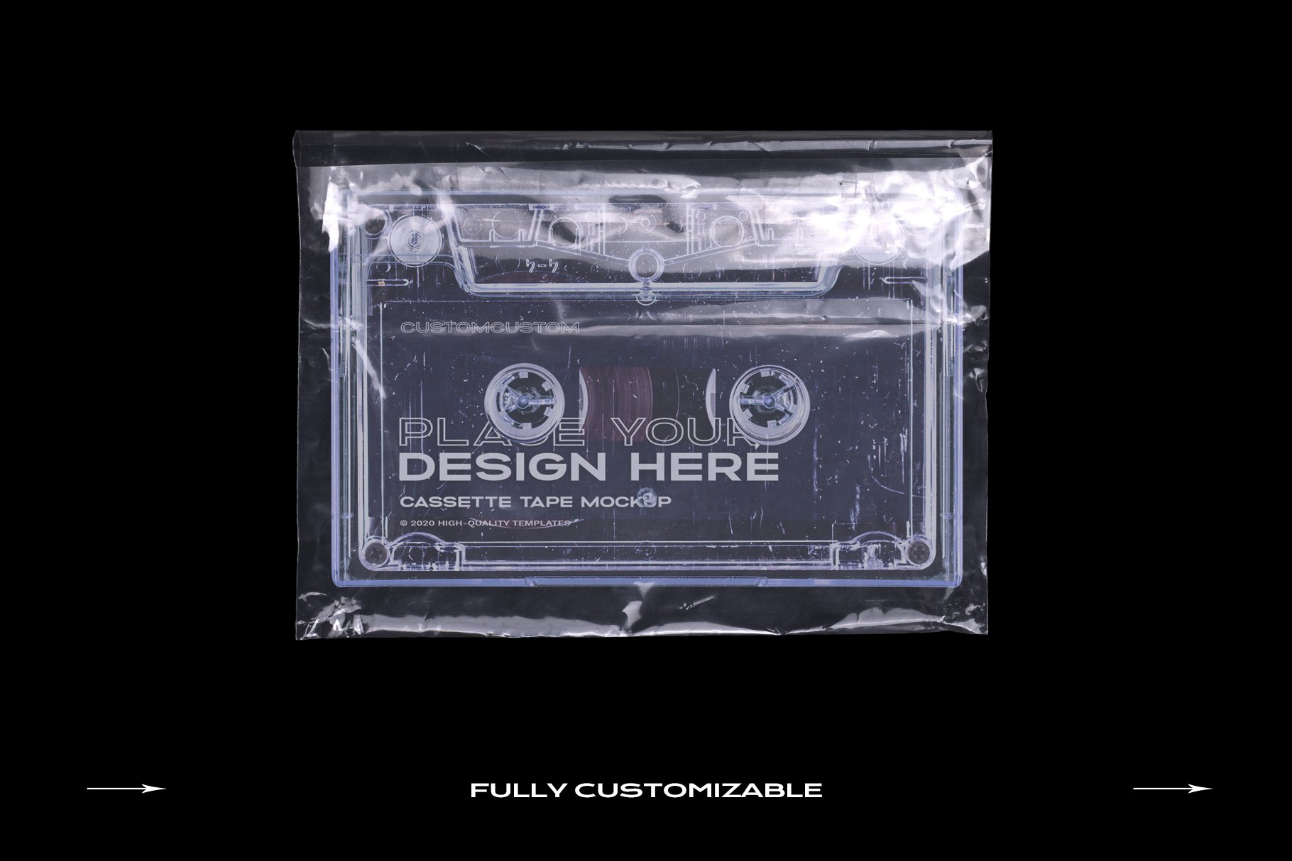 高级潮流复古盒式磁带样机捆绑塑料PSD模板 Cassette Tape Mockup Bundle Plastic（3994） -