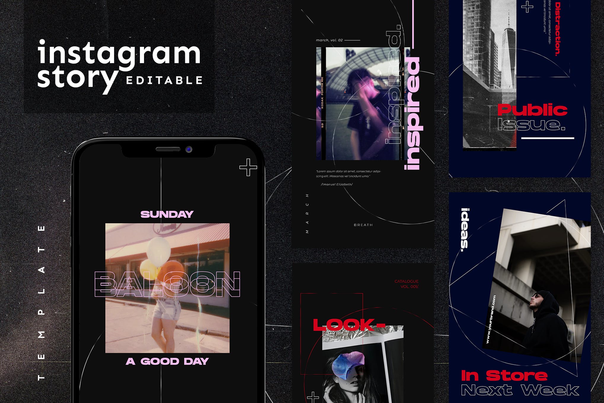 磨砂纹理Instagram Story Template（4085） -