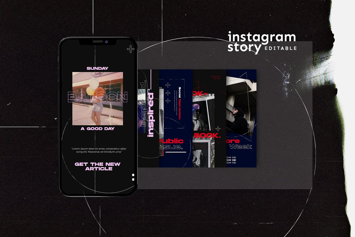 磨砂纹理Instagram Story Template（4085） -