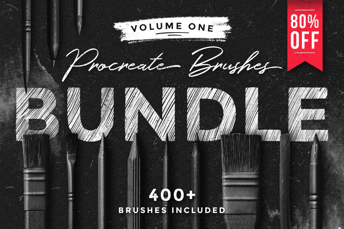 400多款多种媒介风格画笔iPad Procreate笔刷套装 Procreate Brushes Bundle（4230） -