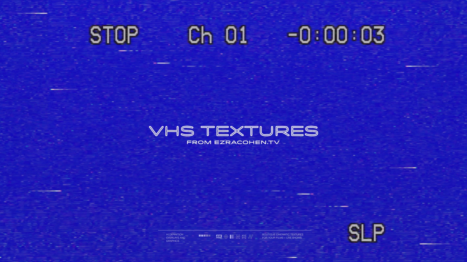 Ezracohen 20多种独特真实模拟VHS+VCR叠加纹理过渡纹理素材（2260） -