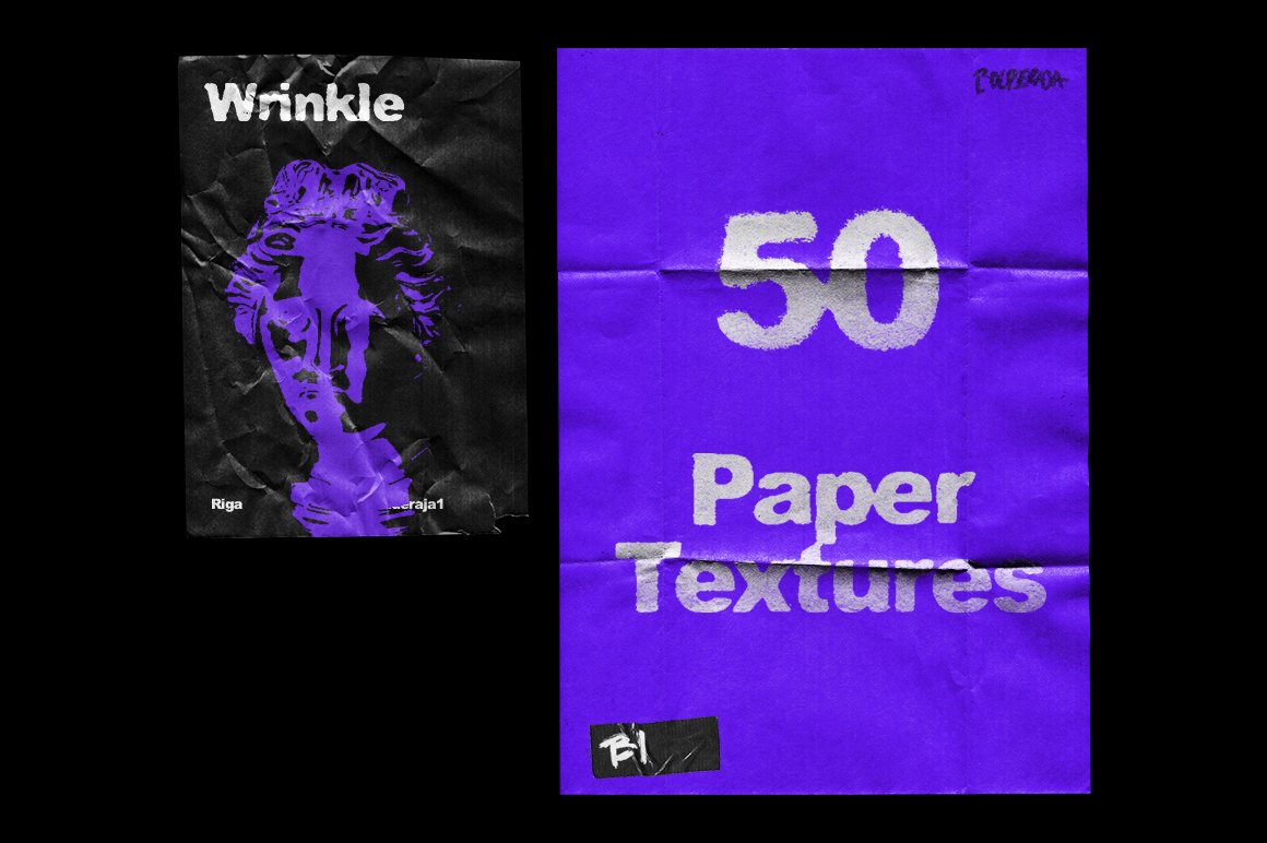 Wrinkle Paper Mockup Vintage 复古皱纹纸样机（4319） -