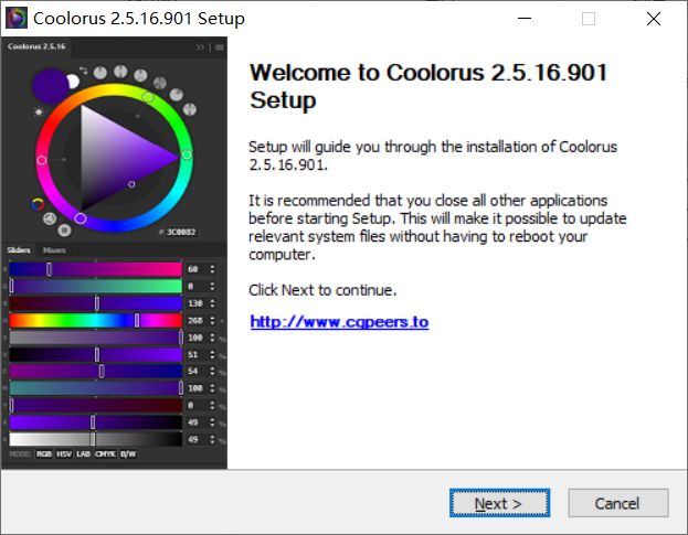 PS色环配色插件破解版 Coolorus V2.5.16 For Photopshop CC 2014-2021 Win（4397） -