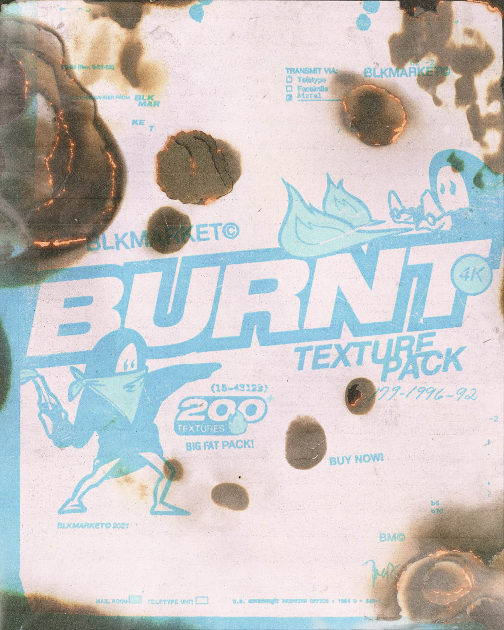 BLKMARKET 火烧纸张碎片纹理烧焦酥脆纸纹系列创意PNG素材 Burnt（5022） -