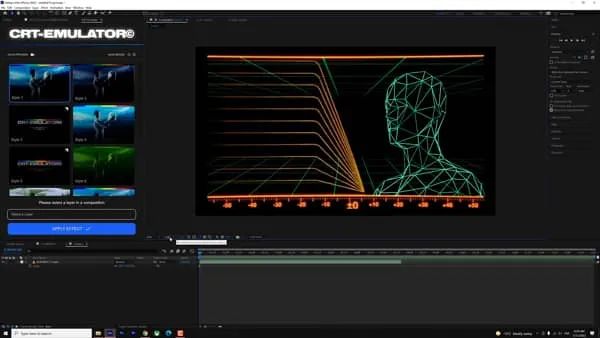 EZRA COHEN 科幻发光CRT美学仿真运动像素形状AE插件 CRT EMULATOR（5023） -