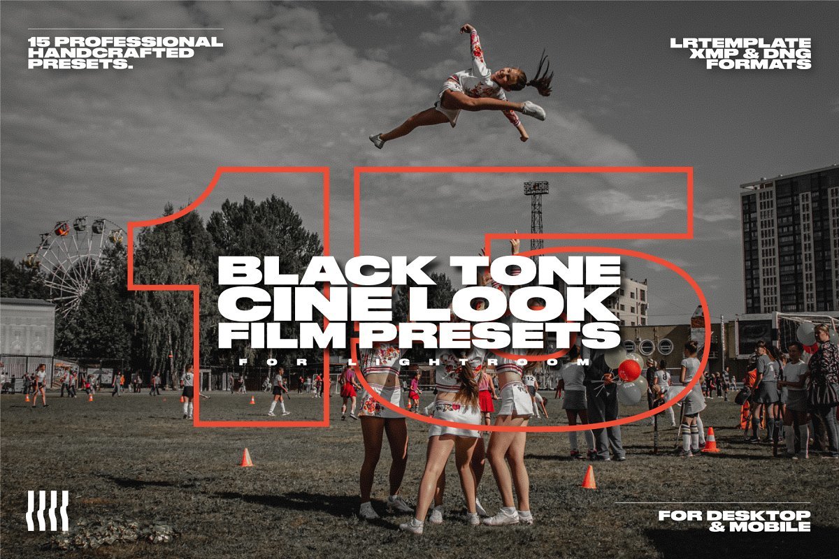 15黑色绝佳色调电影外观预设（3077）15 Black Tone Cine Look Film Presets -