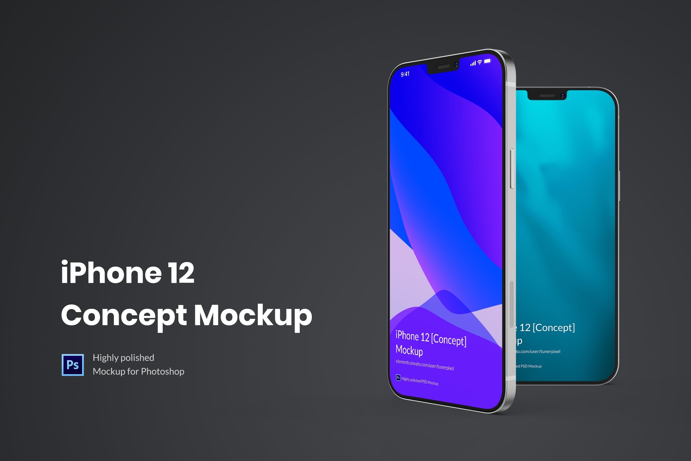 iPhone 12概念机屏幕演示样机模板1.0 iPhone 12 Mockup 1.0 (Concept)（3127） -