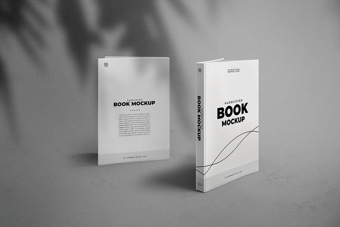 现代A5精装书籍封面设计模板合集 A5 Modern and Minimal Hardcover Book Mockups（3128） -