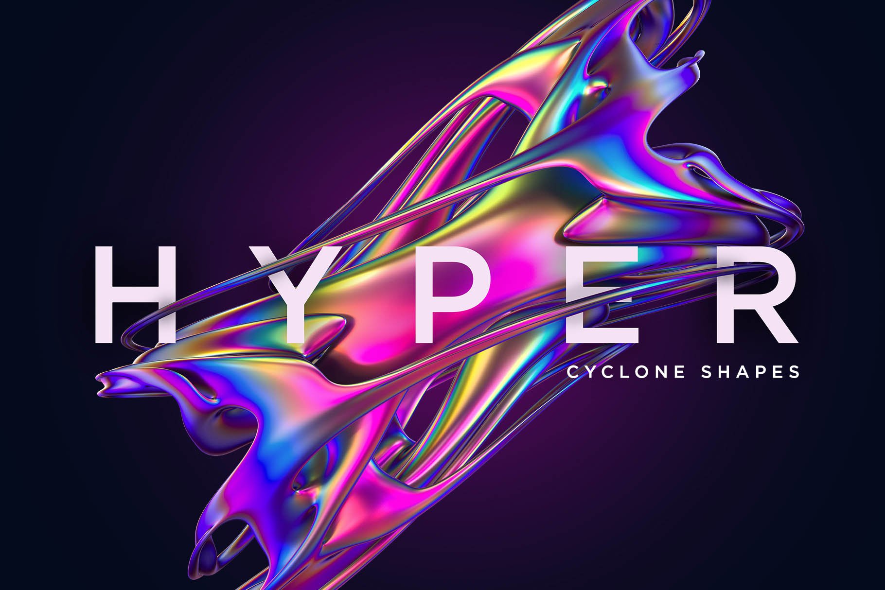 24+高级全息霓虹抽象旋风形状图案 Hyper Abstract Cyclone Shapes（3694） -