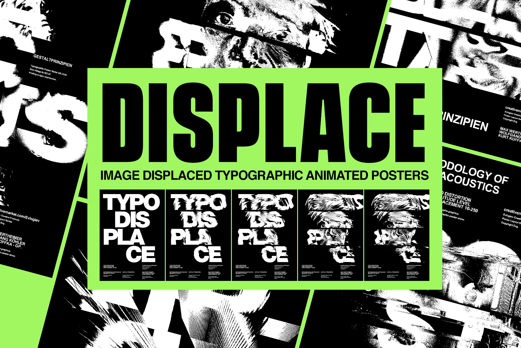 错字置换海报PSD动画模板 TYPO DISPLACE / ANIMATED TEMPLATES（3729） -