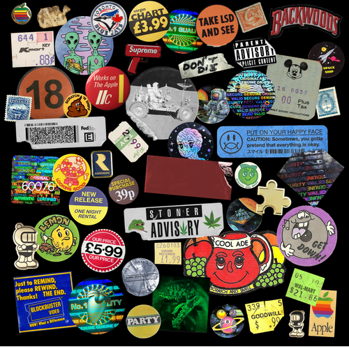 怀旧潮流PSD样机（贴纸包）PLUTO DRIPZ - NOSTALGIC (STICKER PACK)（3759） -