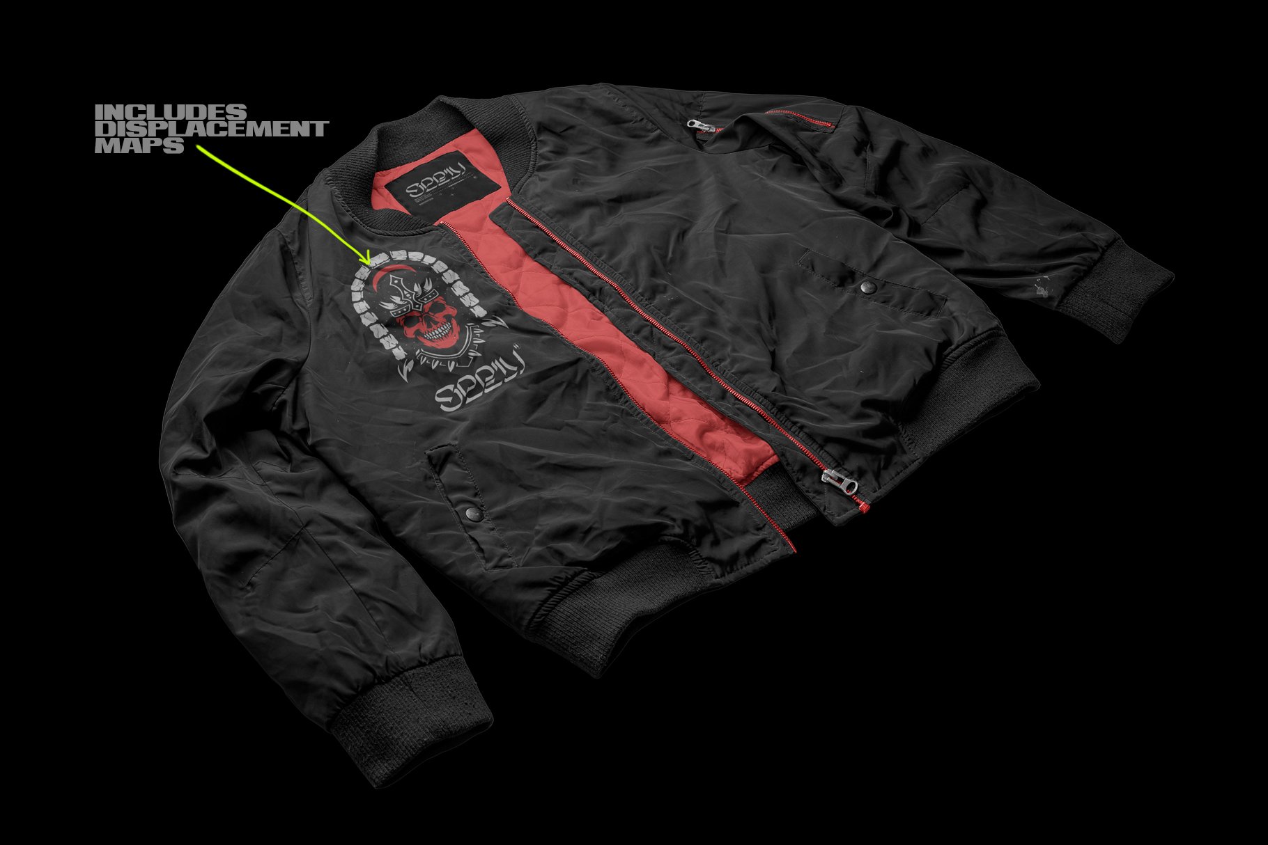 潮流复古飞行夹克样机 Vintage Bomber Jacket Mockup（3772） -