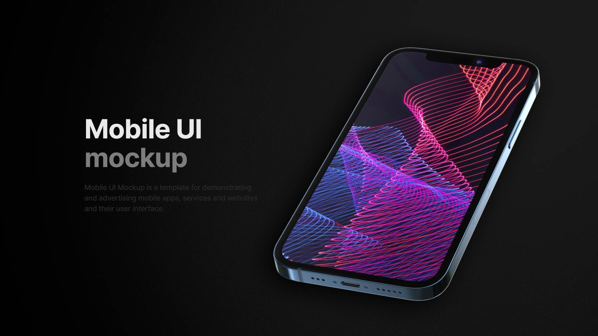 黑色质感简约潮流3D渲染 iPhone 12样机包 Minimalistic iPhone 12 Mockup Pack（3851） -