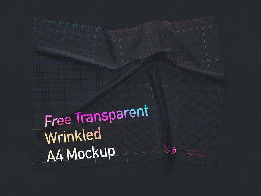 潮流精致A4纸褶皱样机物料 A4 Wrinkled Mockup（3859） -