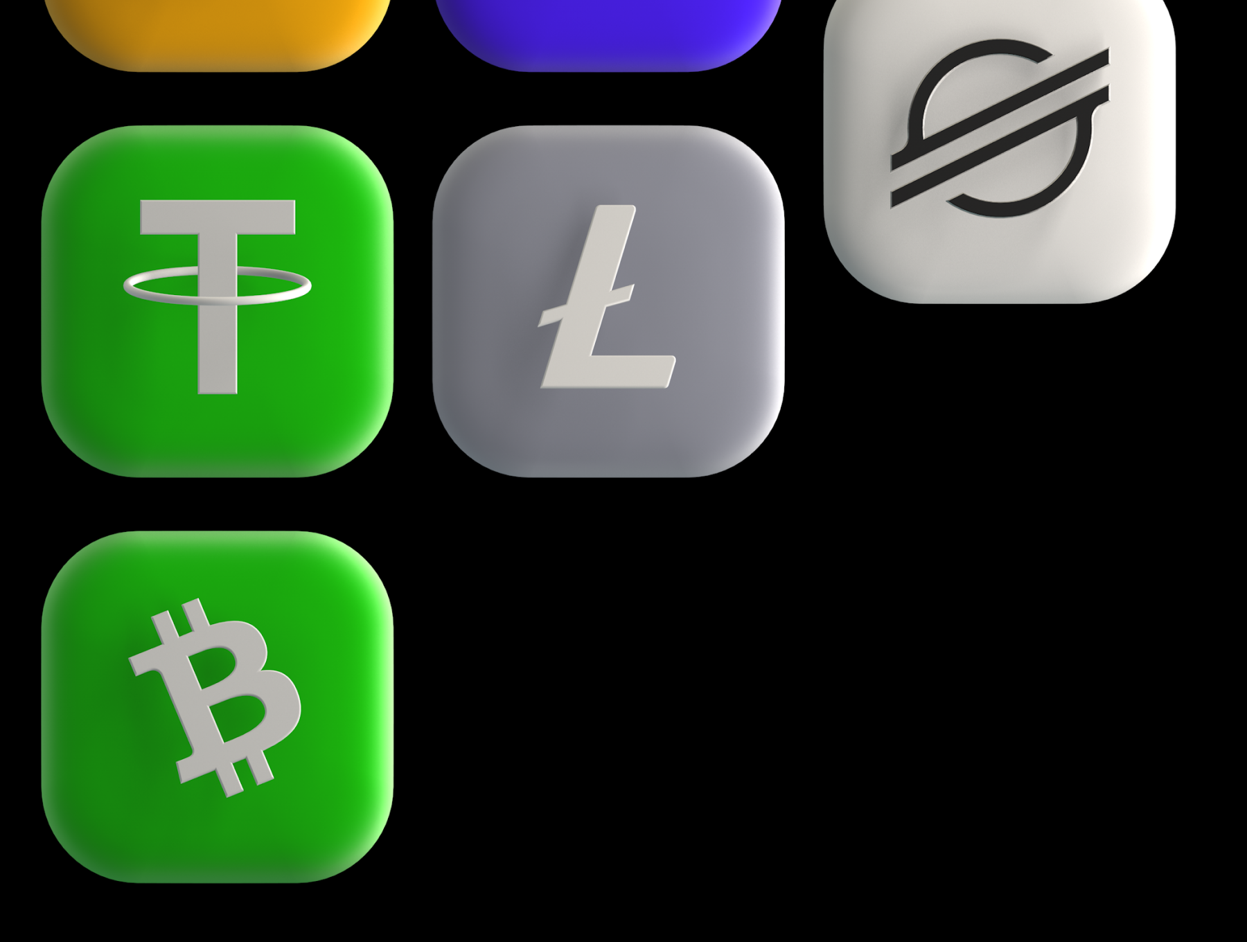 3D高分辨率金融数字币领域图标套件 3D Icons Cryptocurrencies Vol. 1（3872） -