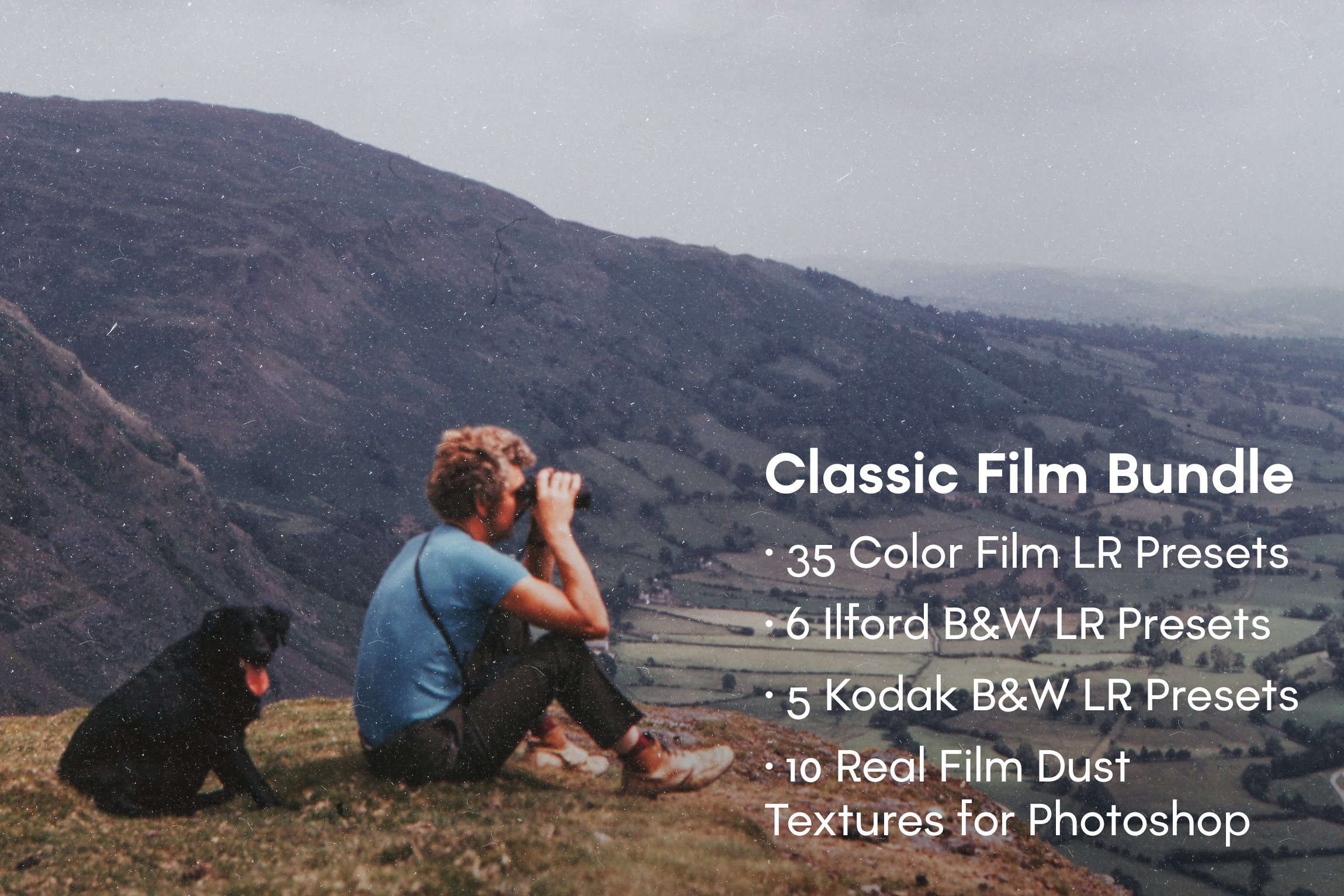 40多种经典真实灰尘划痕胶片纹理胶片预设独特套装 Vintage Film — LR Presets &#038; Textures（3875） -