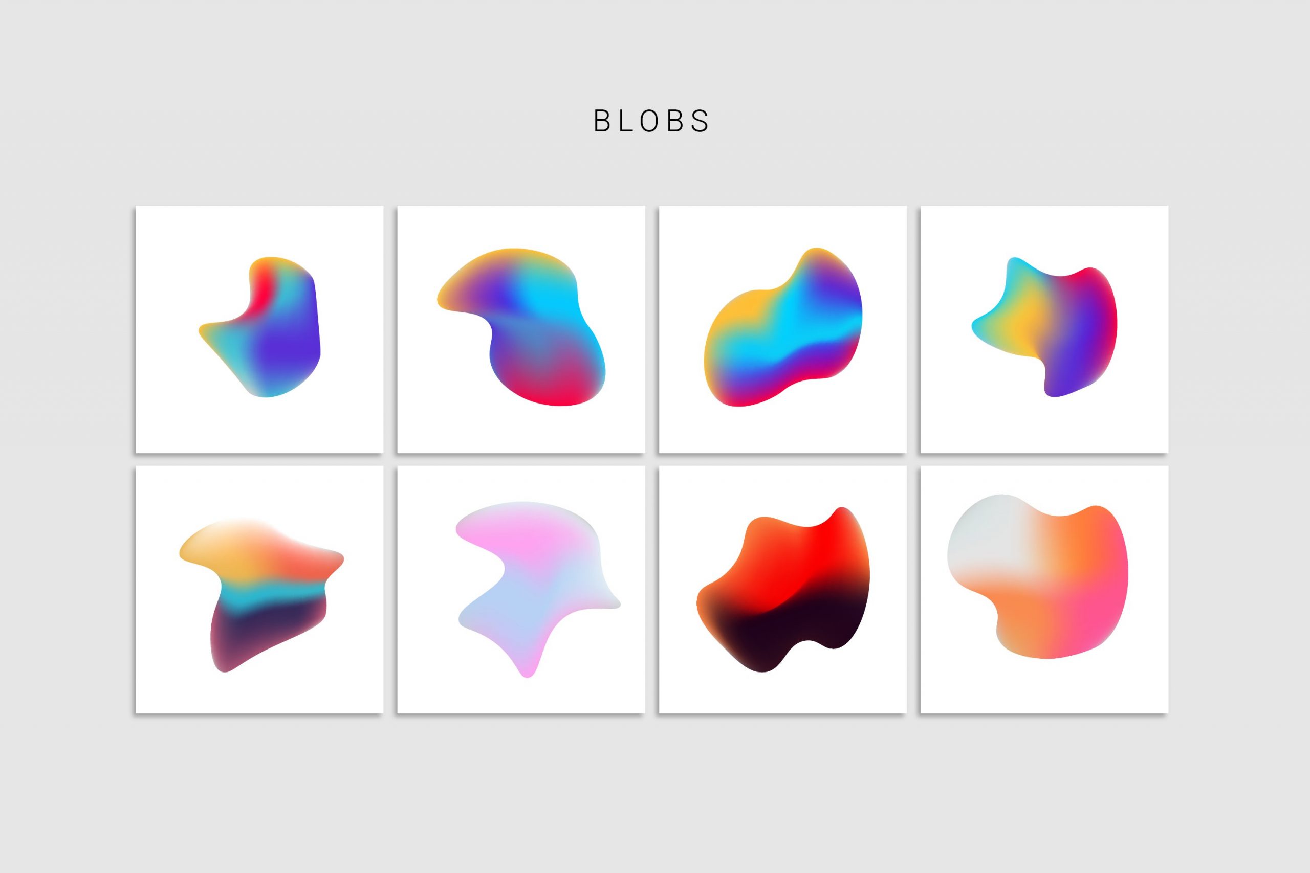 80个高质量磨砂颗粒状抽象渐变背景斑点形状背景素材 80 Vibrant Gradients &#038; Shapes（3893） -