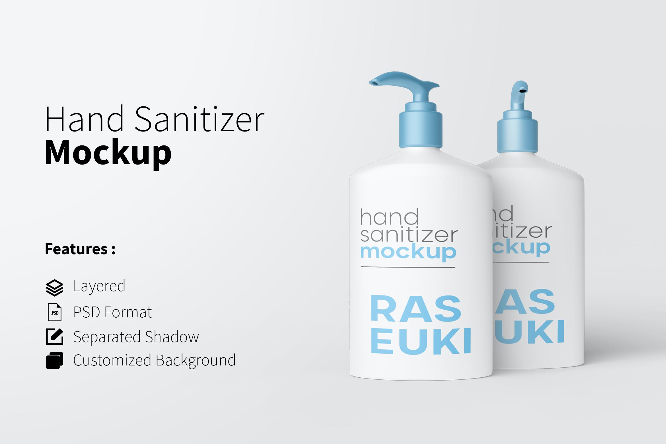 瓶装洗手液包装样机 Hand Sanitizer Mockup（3906） -