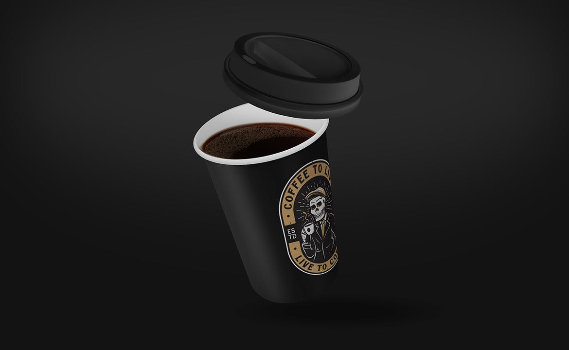 咖啡杯&#038;杯套品牌包装设计样机  Coffee Cup Sleeve Mockup（3910） -