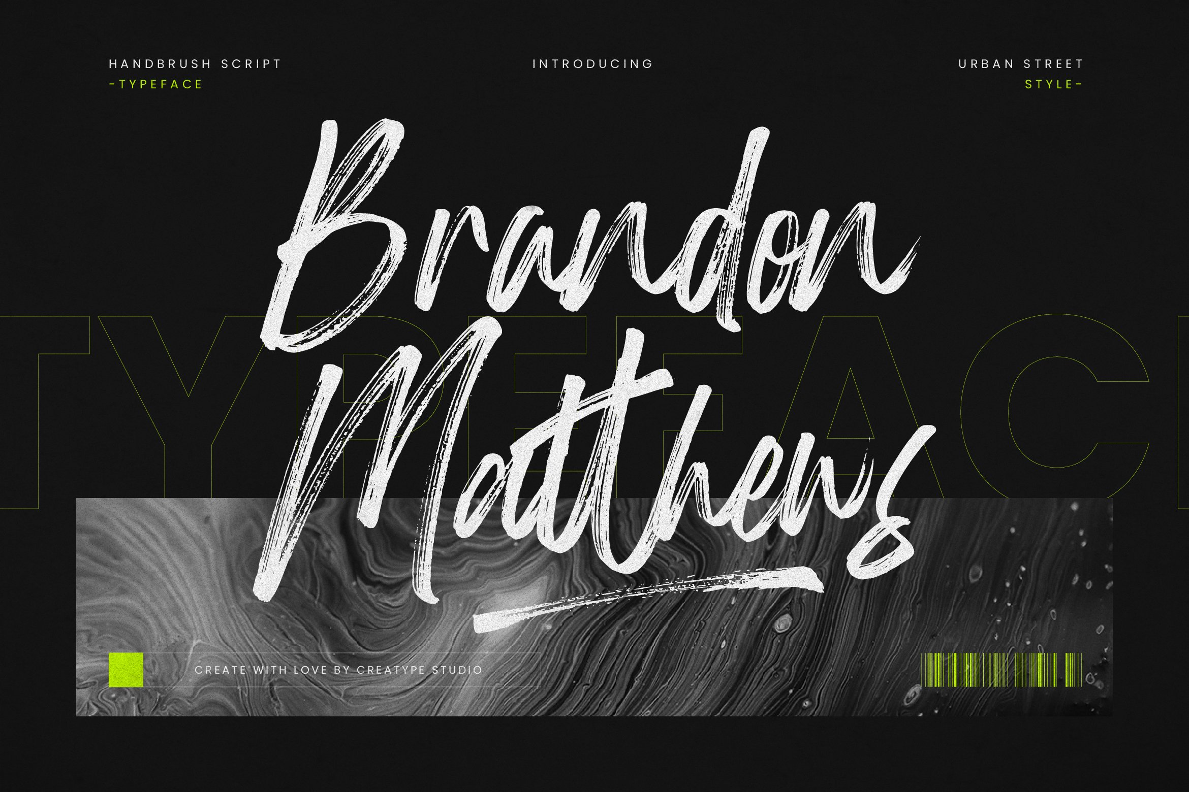 超酷手写毛笔风格英文字体 Brandon Matthews Handbrush Script（3915） -