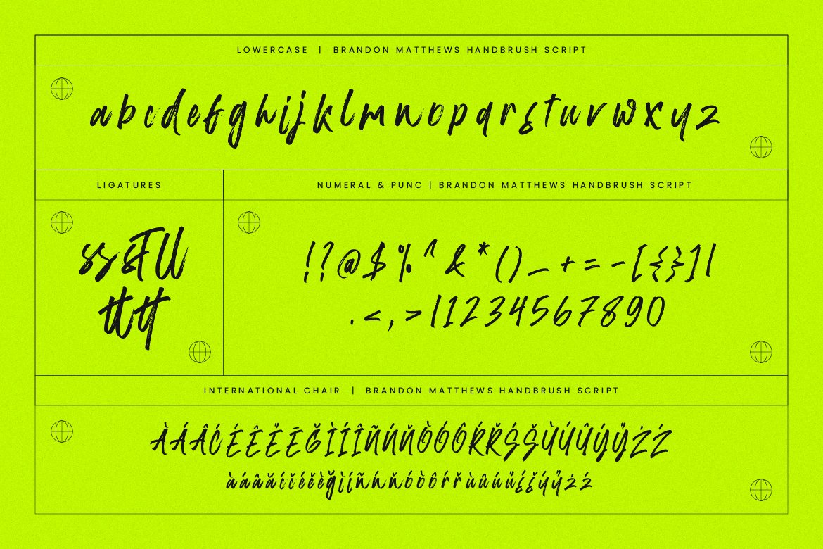 超酷手写毛笔风格英文字体 Brandon Matthews Handbrush Script（3915） -