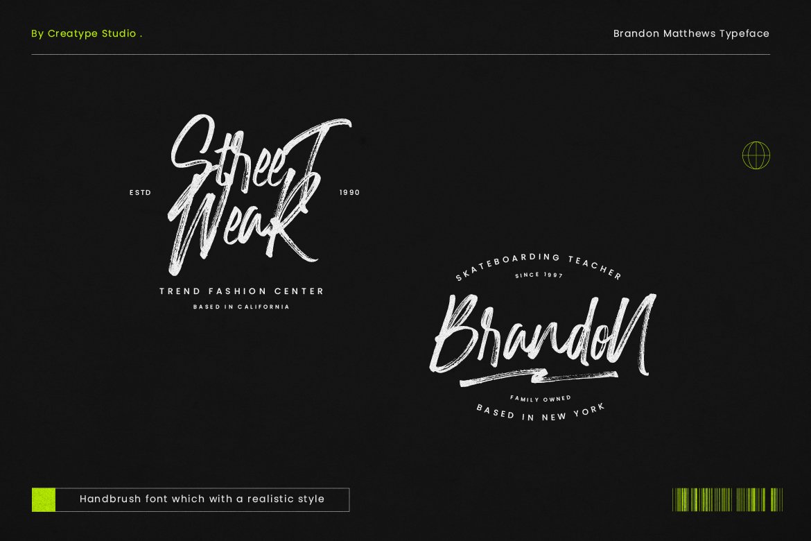 超酷手写毛笔风格英文字体 Brandon Matthews Handbrush Script（3915） -