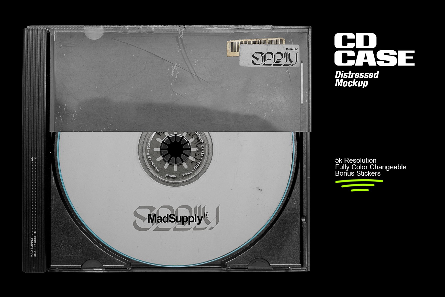 高分辨率CD盒样机 Distressed CD Jewel Case Mockup（3923） -