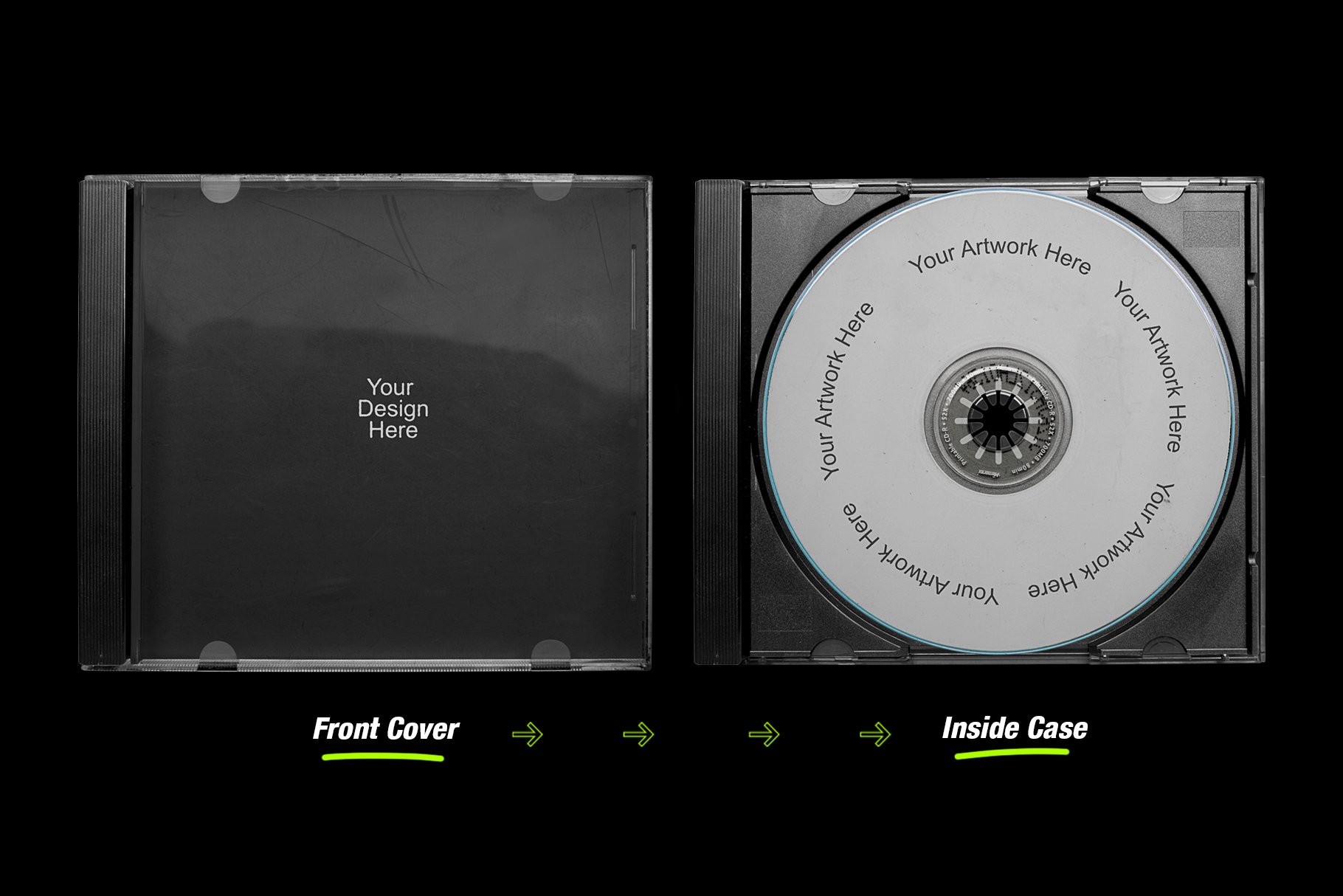 高分辨率CD盒样机 Distressed CD Jewel Case Mockup（3923） -