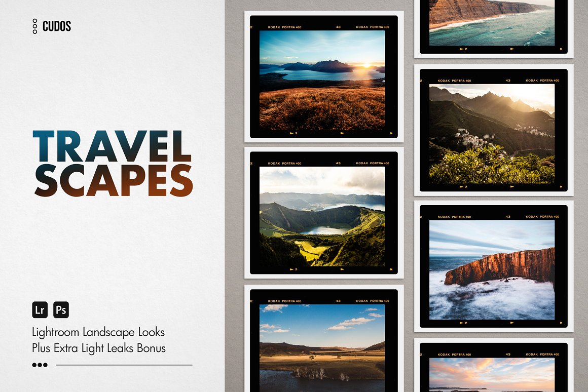 LR预设：现代复古模拟旅行照片Lightroom预设 TRAVEL SCAPES | LR Landscape Looks（3937） -