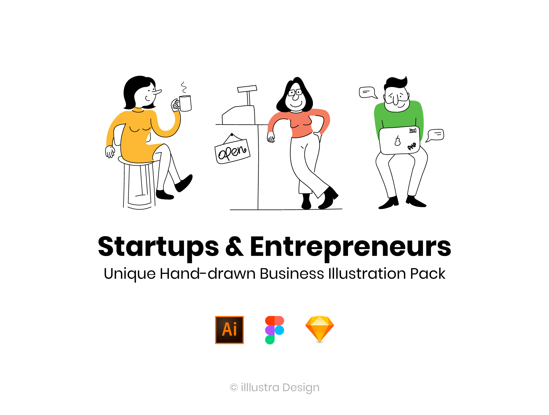 插画素材：初创企业和企业家相关故事  Startups and entrepreneurs related stories（3367） -