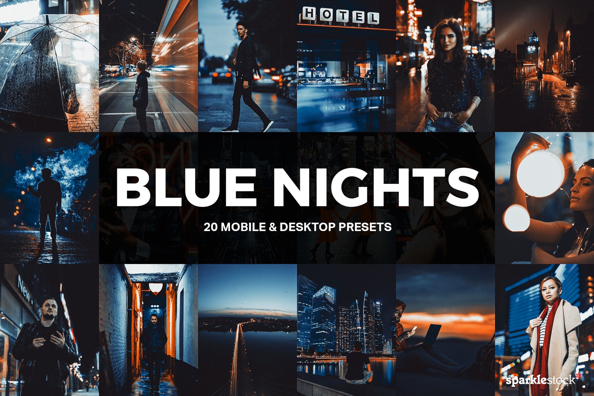 20个Blue Nights Lightroom预设和LUT（3443） -