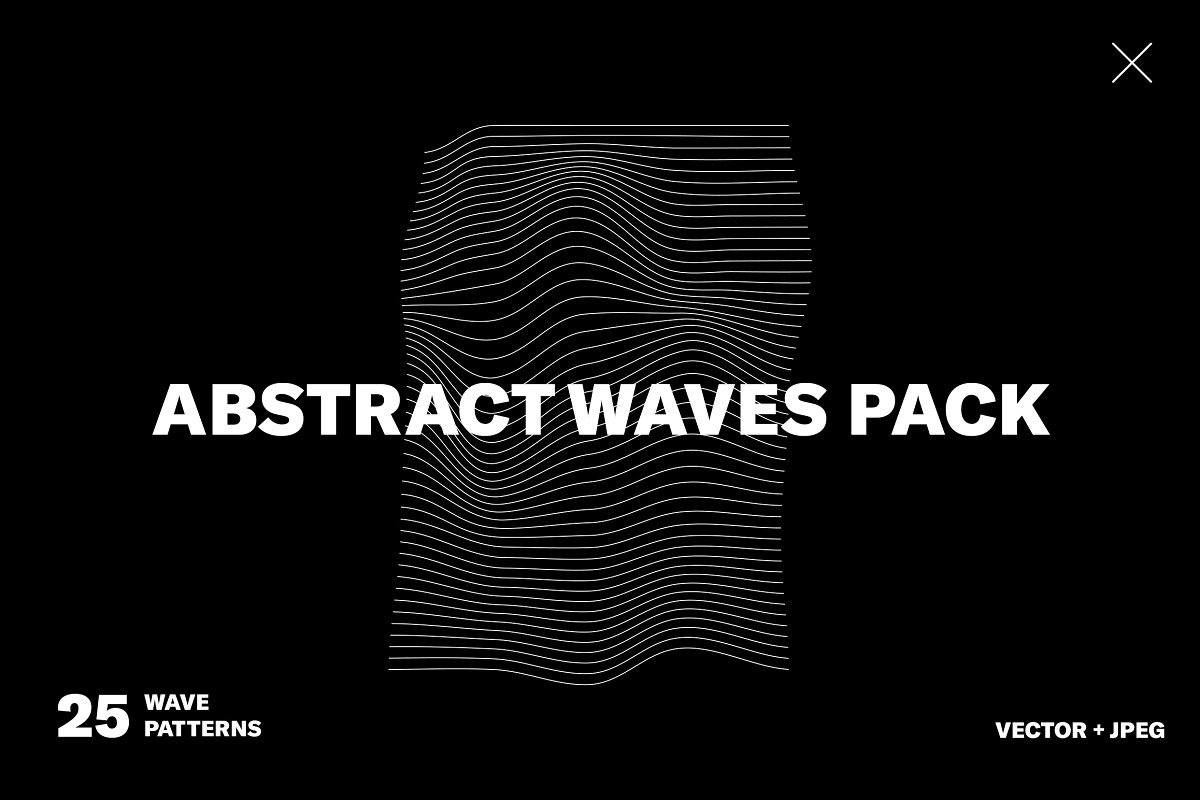 25个矢量抽象波浪包 Abstract Waves Pack（3449） -