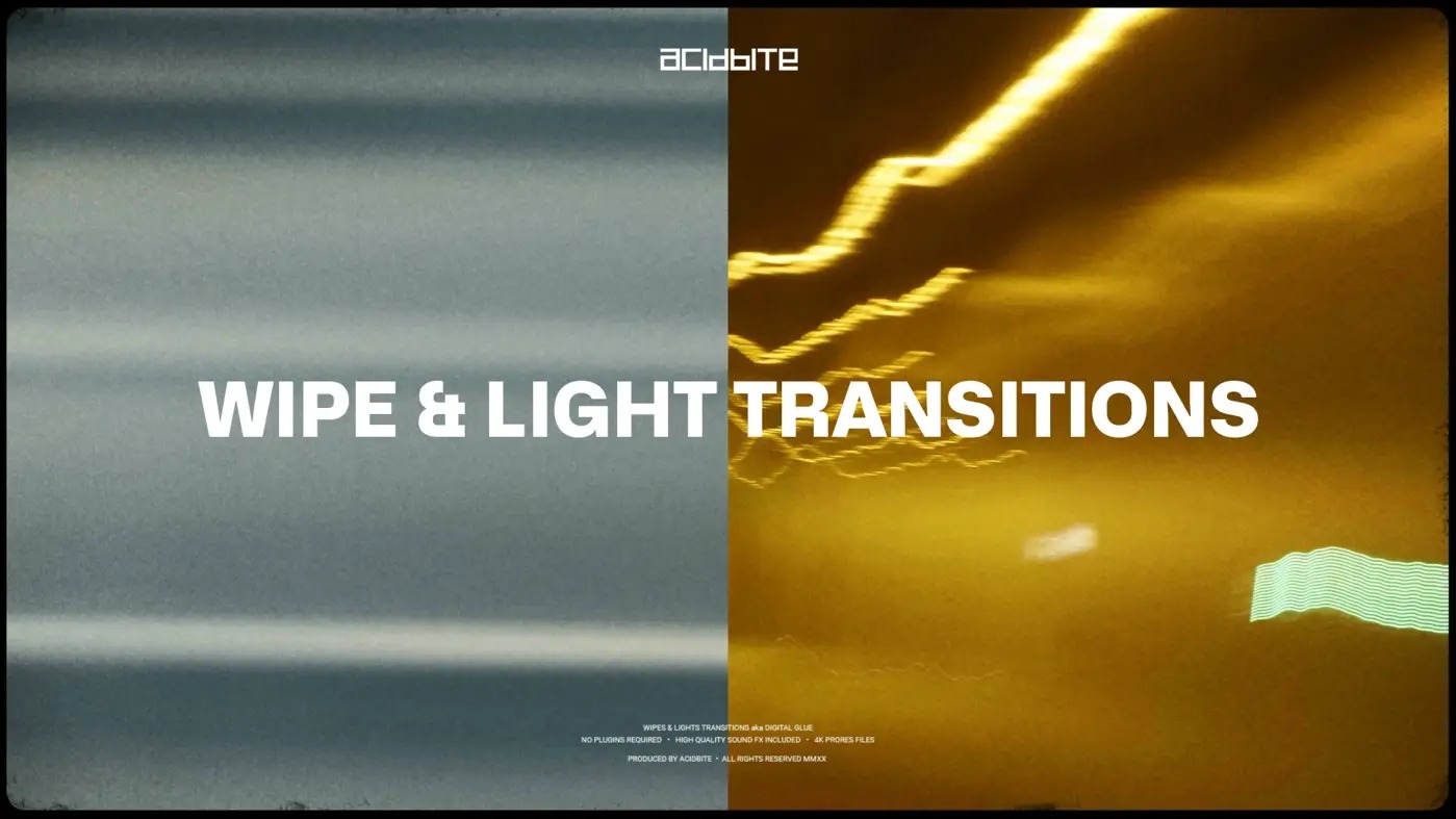 61种数字胶动态过渡延时摄影效果转场 WIPE &#038; LIGHT TRANSITIONS（3462） -