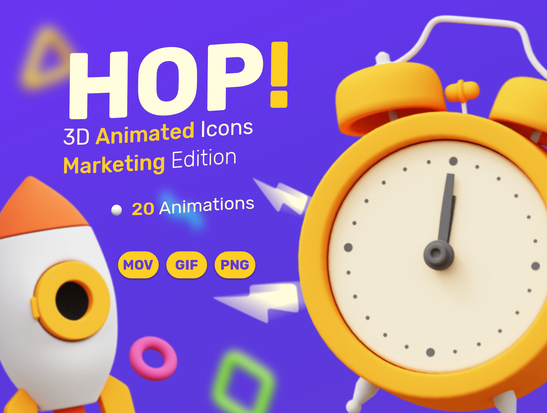 跳！20个精美生动3D网站WEB营销动画包  HOP! Marketing 3D Animated Pack（3551） -