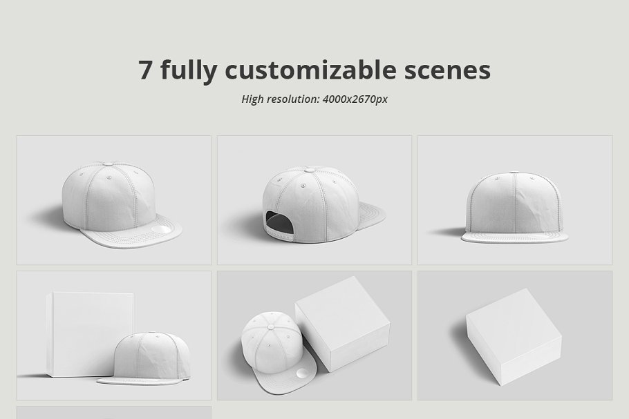 高品质Snapback帽子3D实体模型样机（2503） -