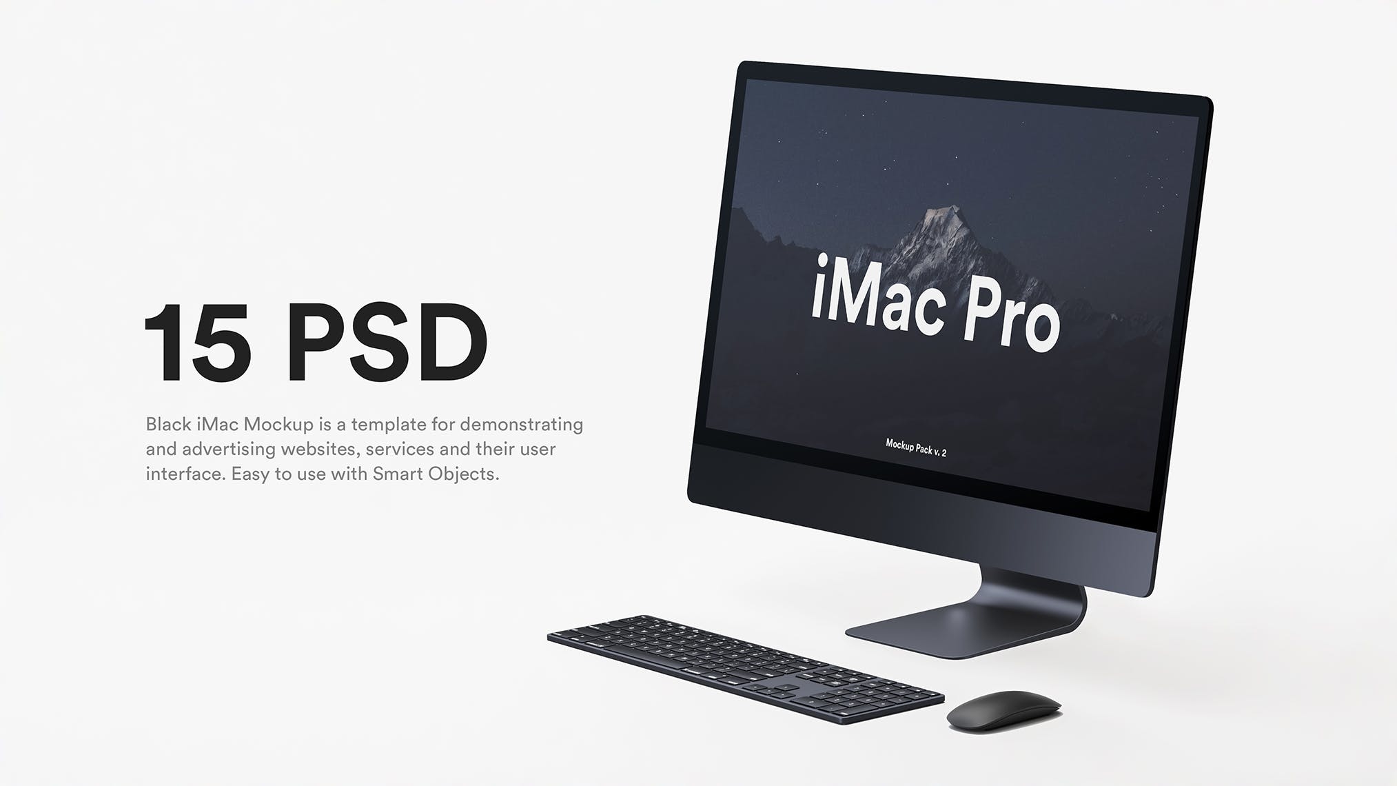 5K高分辨率iMac Pro一体机多角度样机模板 iMac Pro Kit（1621） -