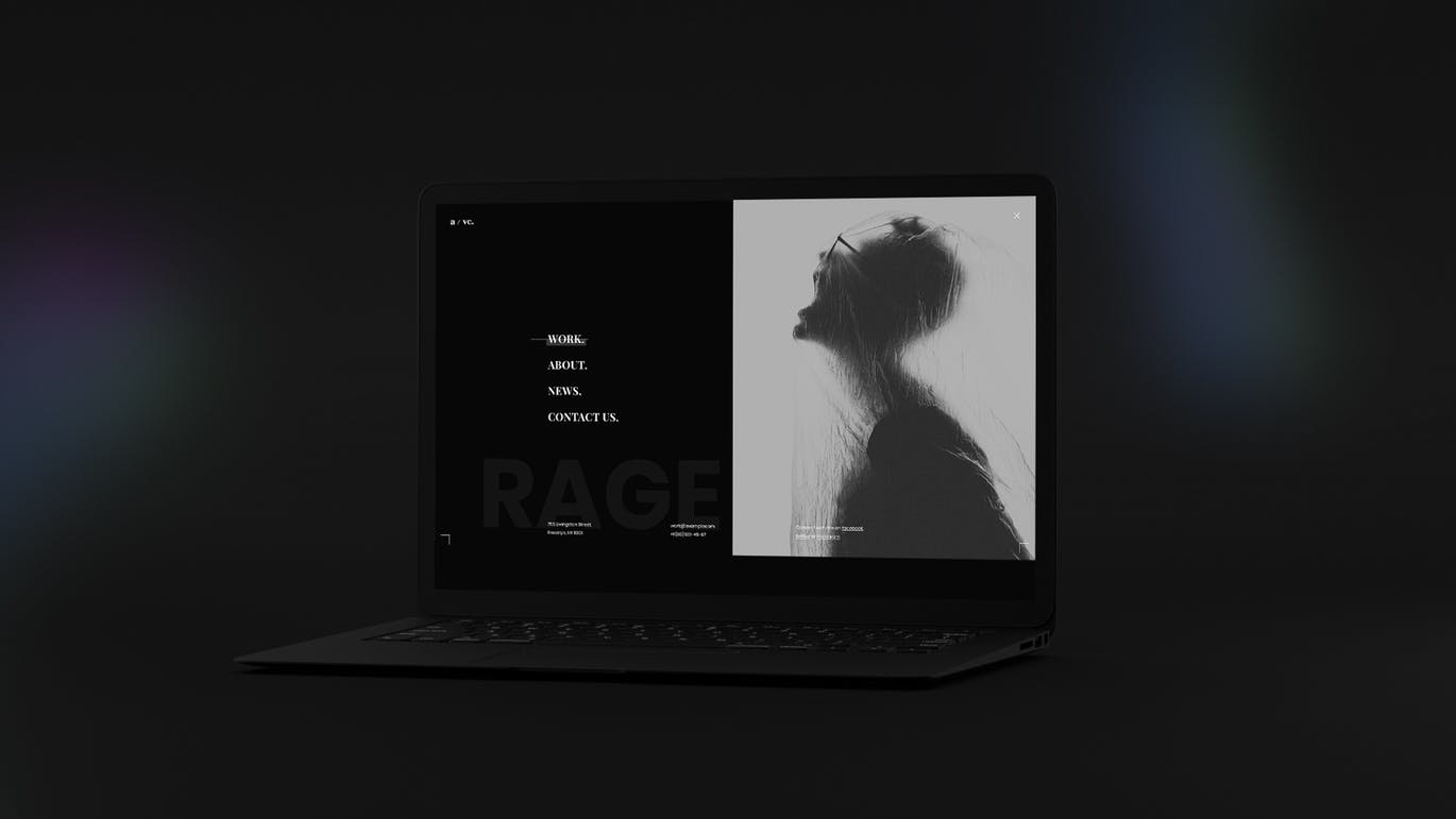 黑色超级笔记本屏幕预览样机模板 Black Laptop Mockup（1622） -