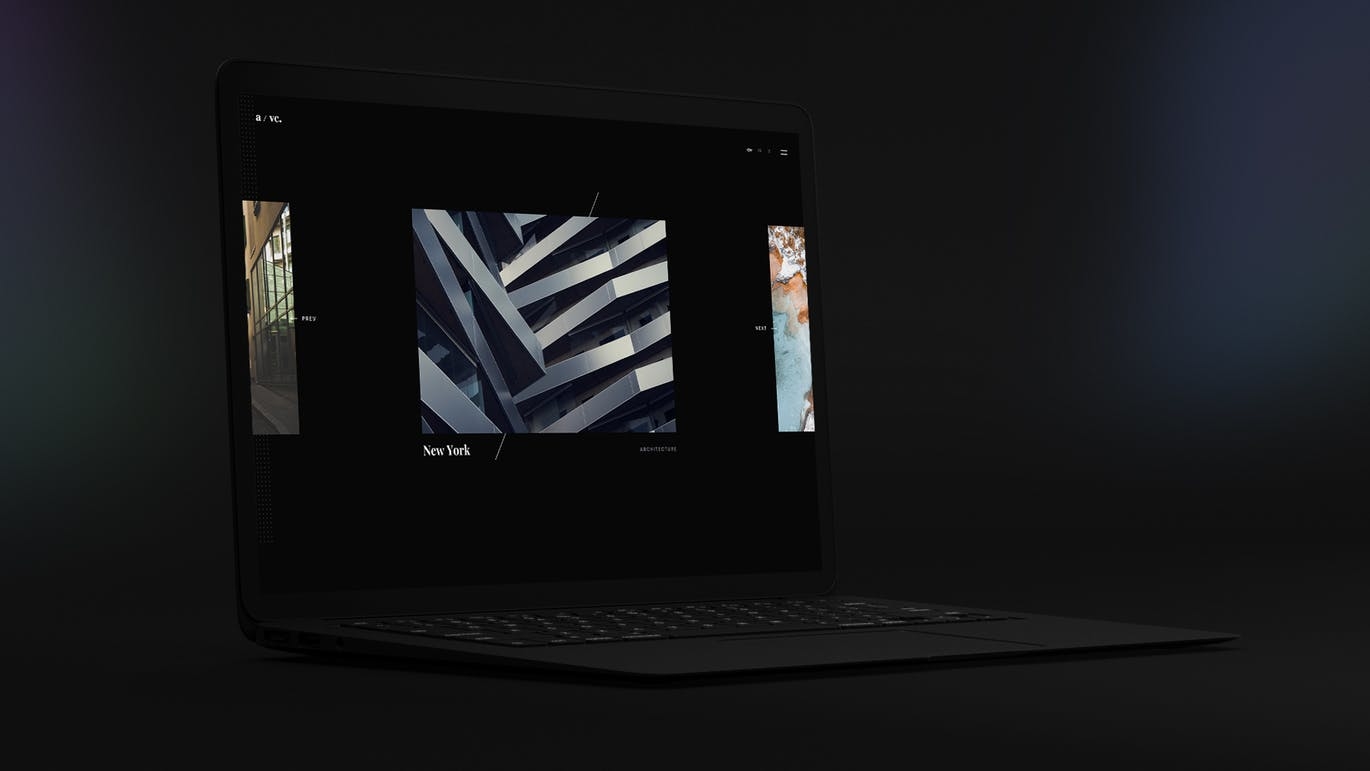 黑色超级笔记本屏幕预览样机模板 Black Laptop Mockup（1622） -