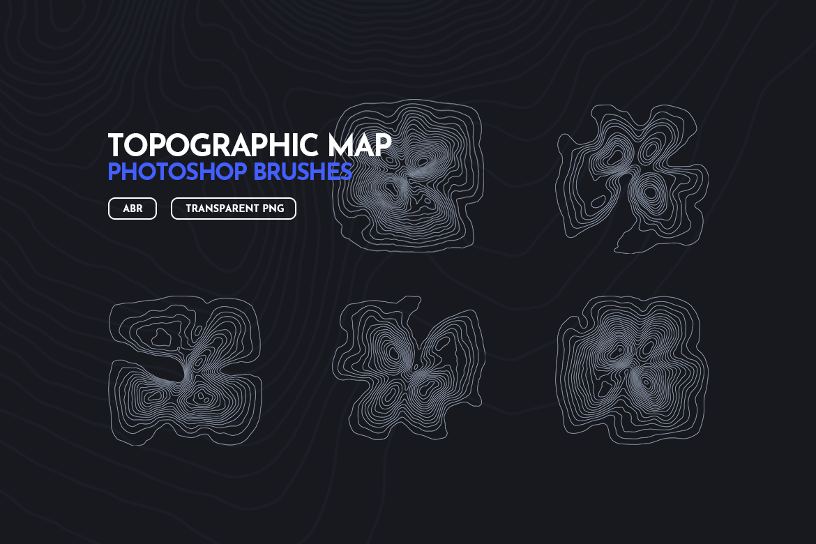 10+地形高程图Photoshop笔刷（1635） -