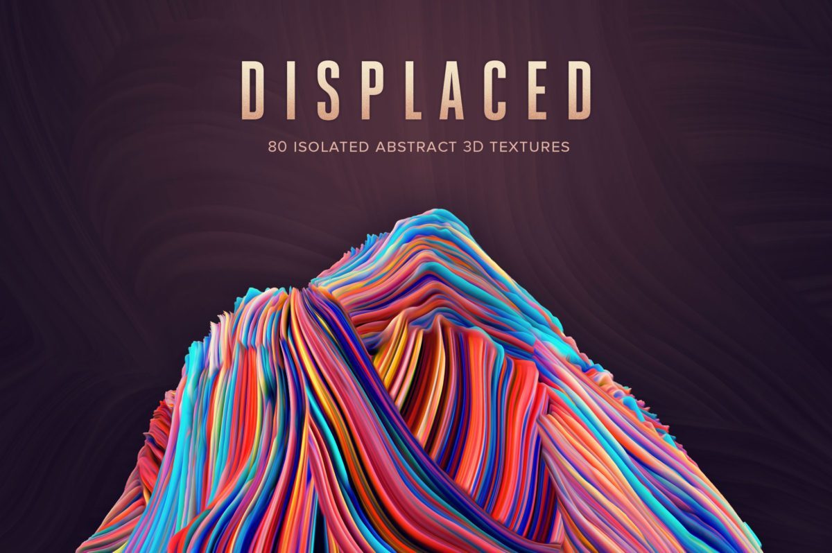 80个彩色3D立体抽象形状&#038;PS笔刷 Displaced（1645） -