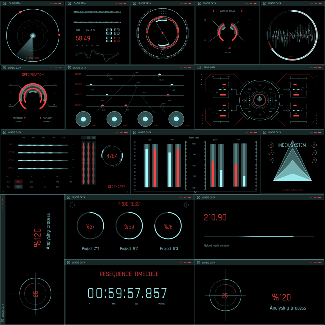 科技感画面HUD窗口扫描界面 HUD Screen Overlays（1654） -