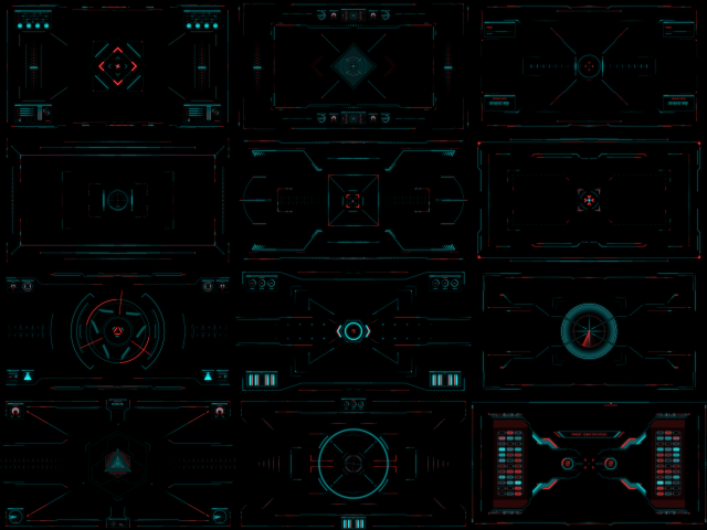 科技感画面HUD窗口扫描界面 HUD Screen Overlays（1654） -